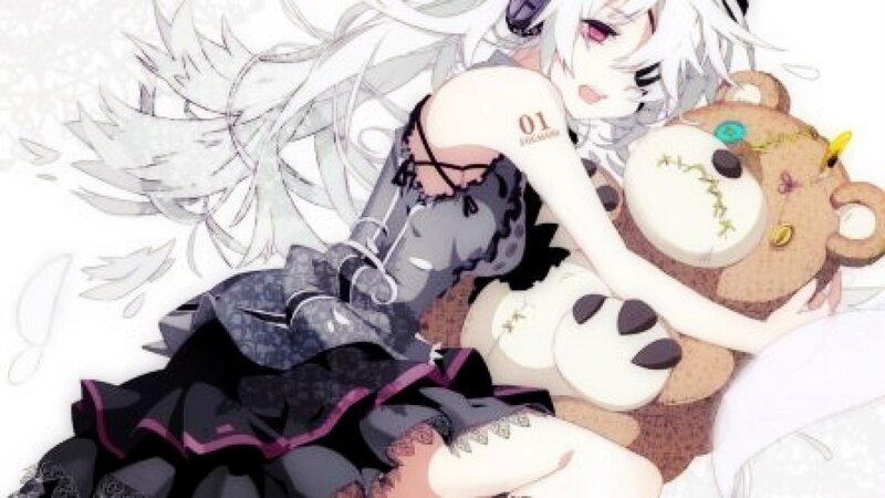 Anime Girl with Teddy Bear — White, Calm, Digital Art, Teddy Bear