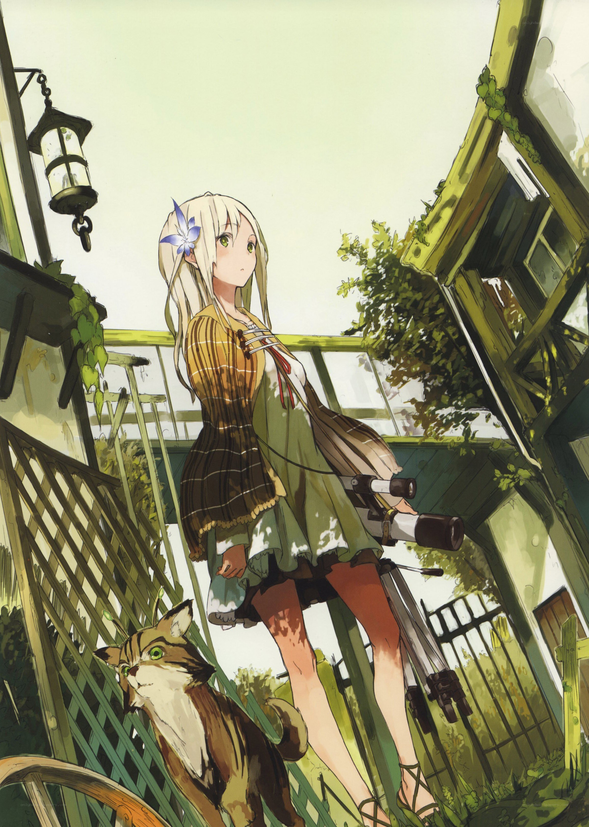 Anime girl with telescope