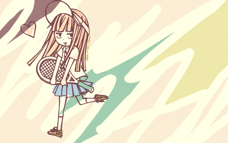 anime girl with tennis racket