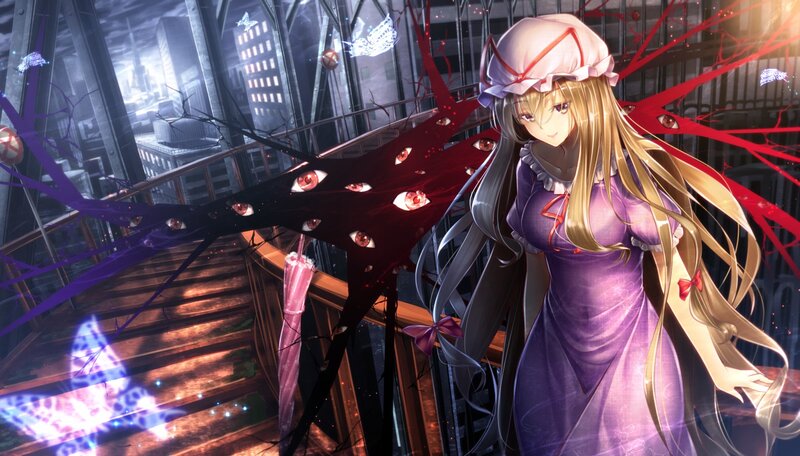Anime Girl with Tentacle Monster — Purple