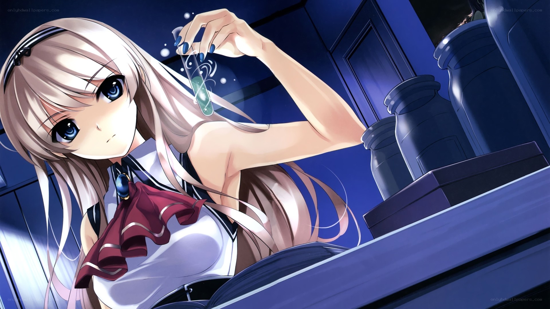 anime girl with test tube