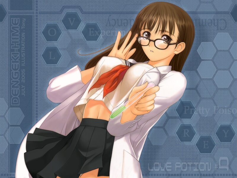 Anime girl with test tube