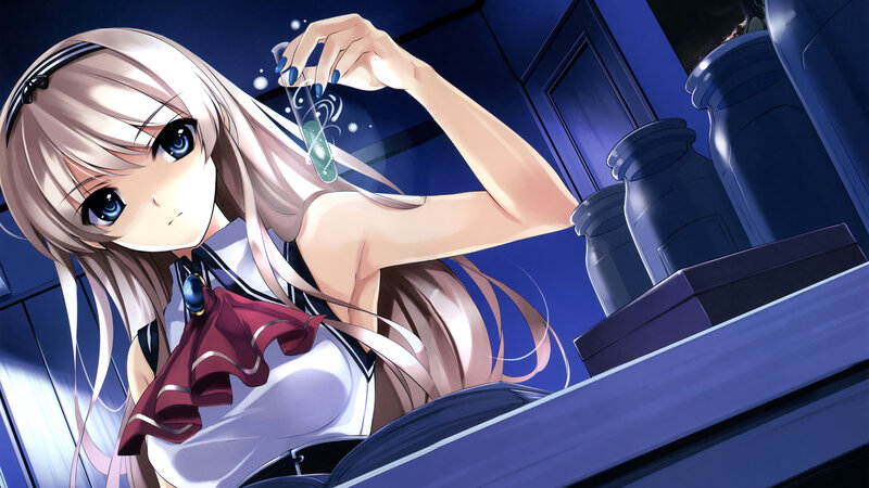 anime girl with test tube