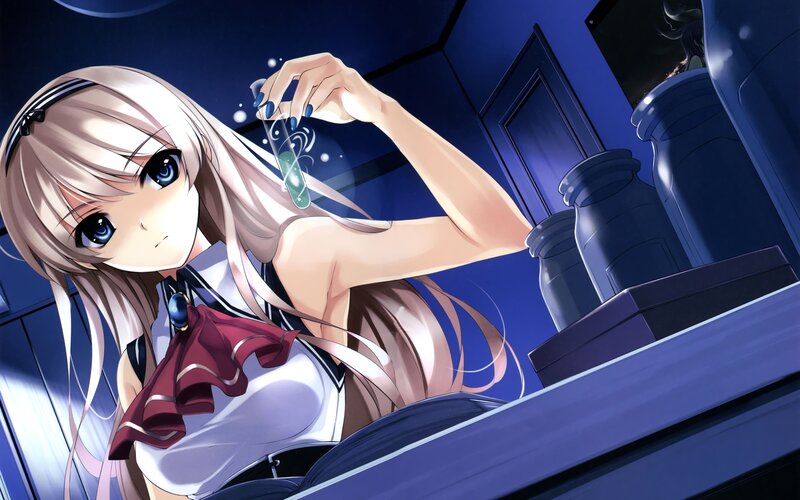 anime girl with test tube