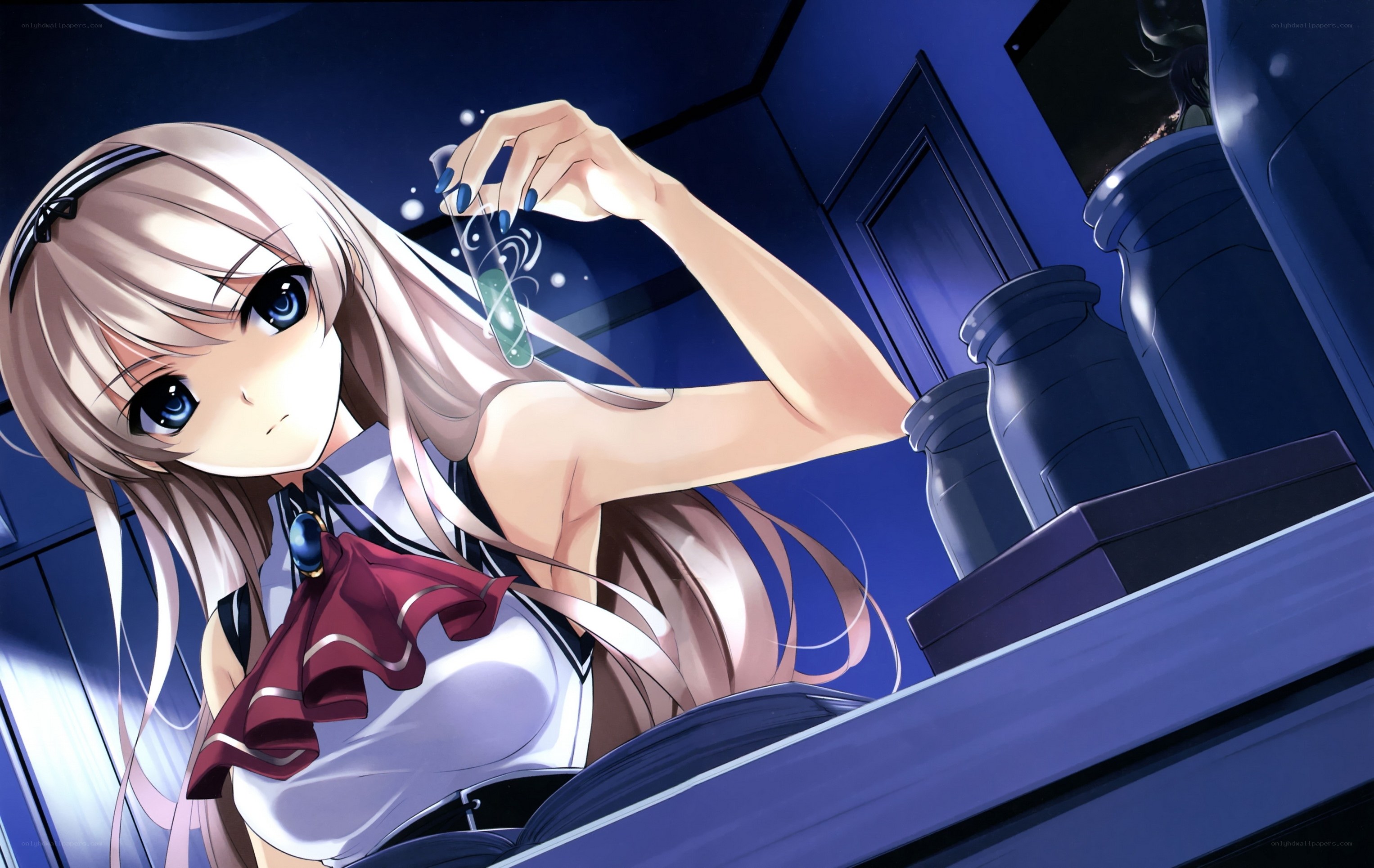 anime girl with test tube