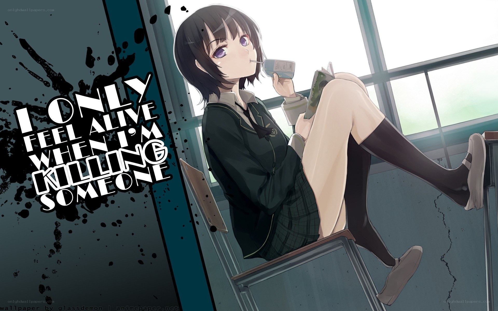 anime girl with text