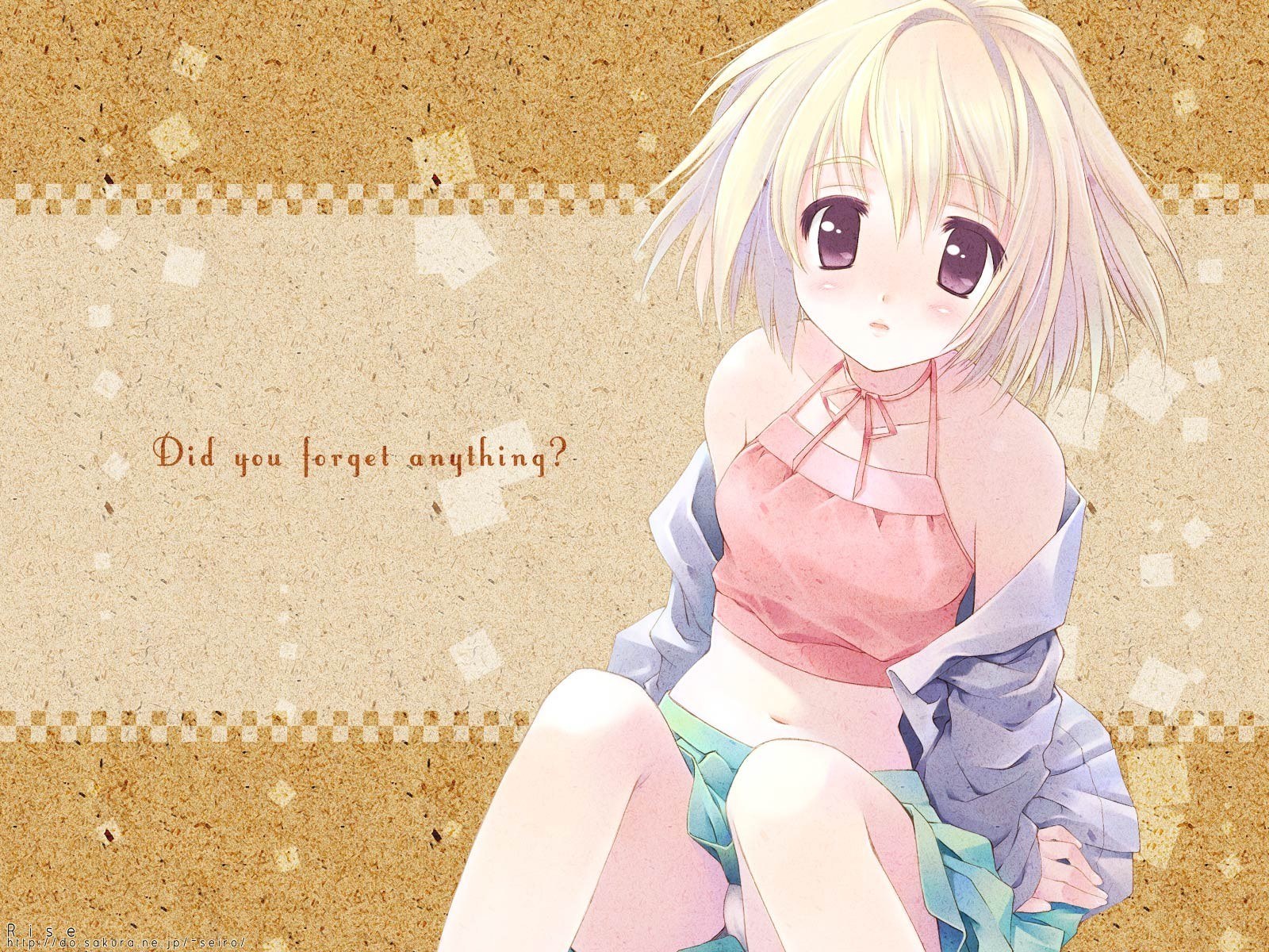 Anime girl with text