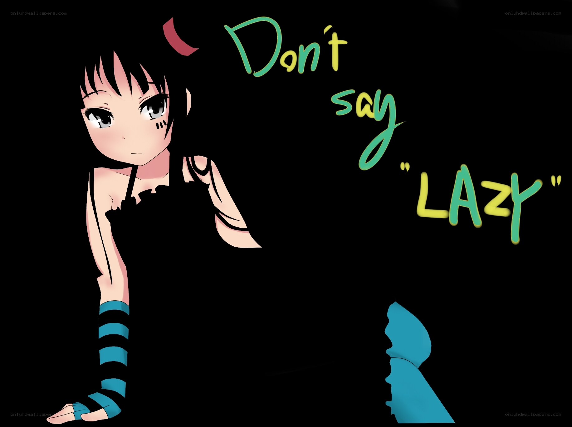 anime girl with text