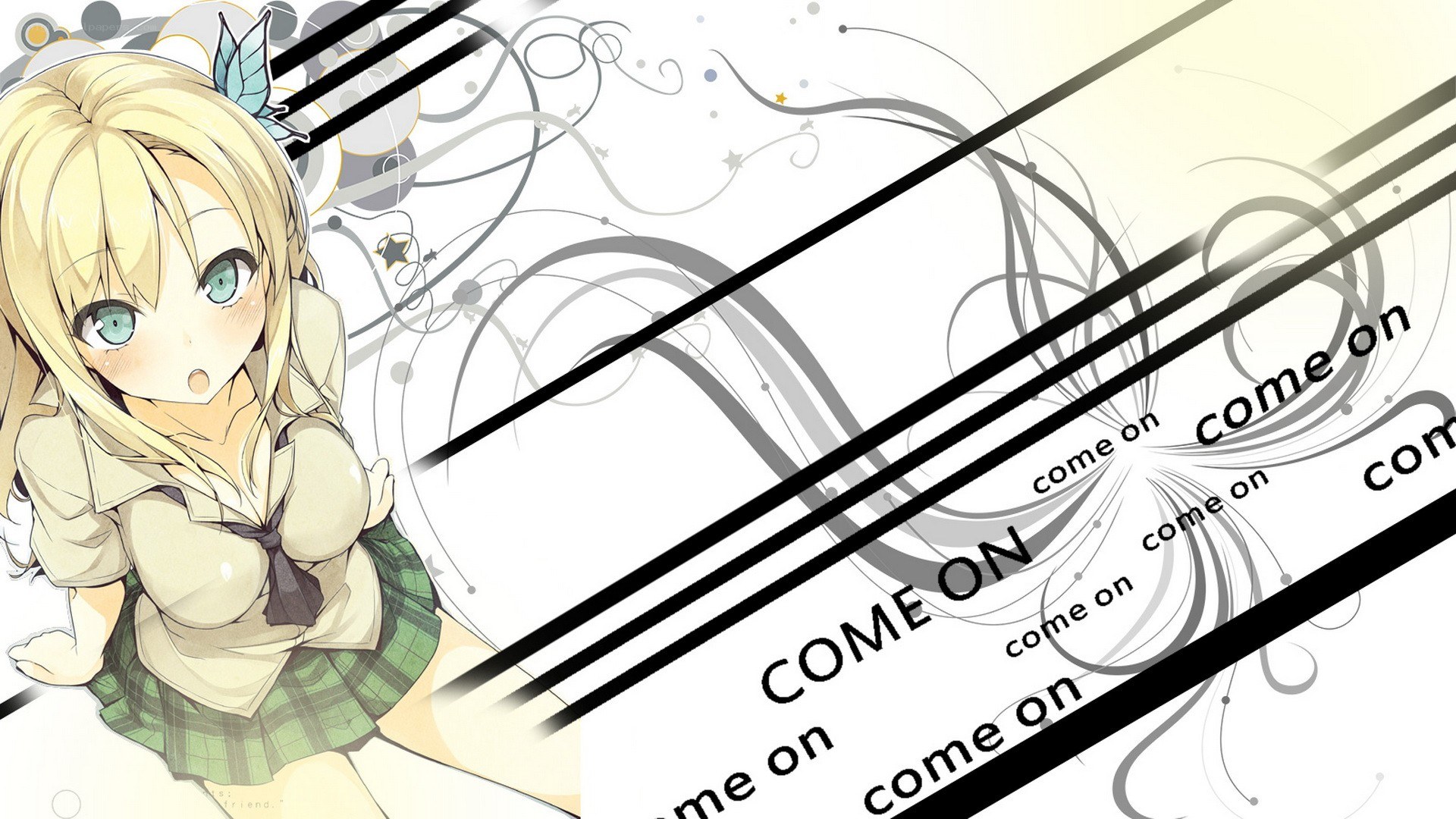 anime girl with text background