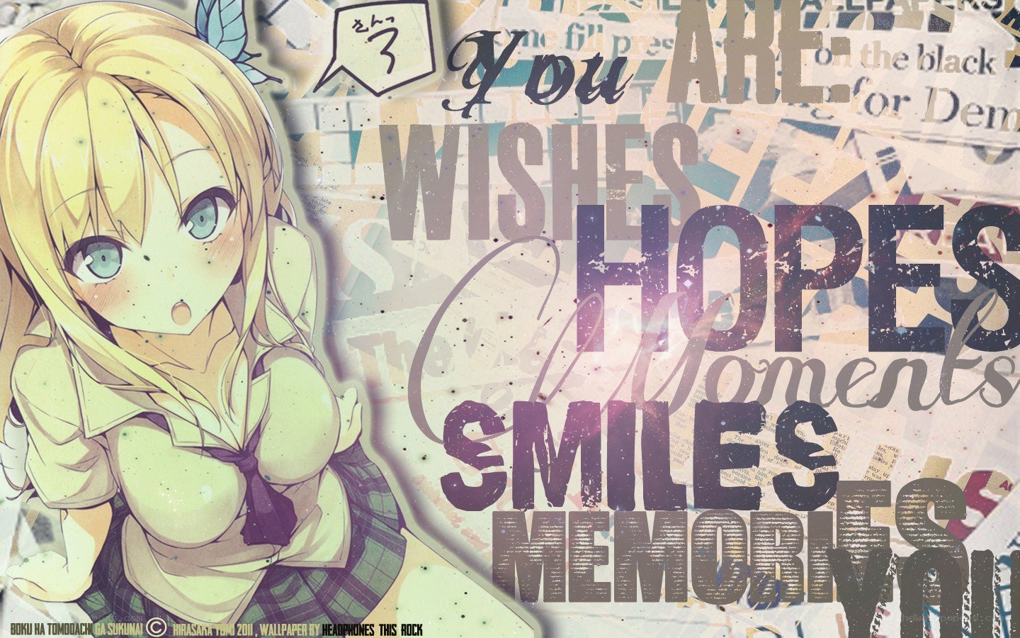 anime girl with text collage