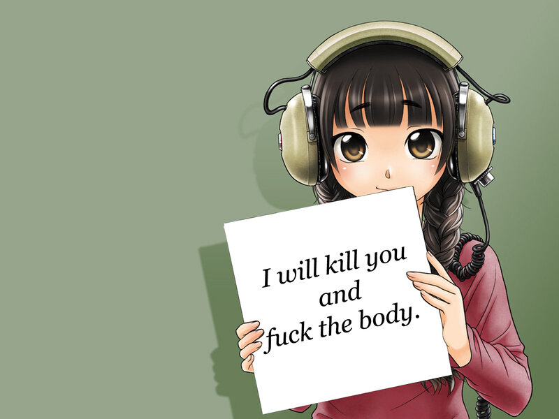 anime girl with threatening sign