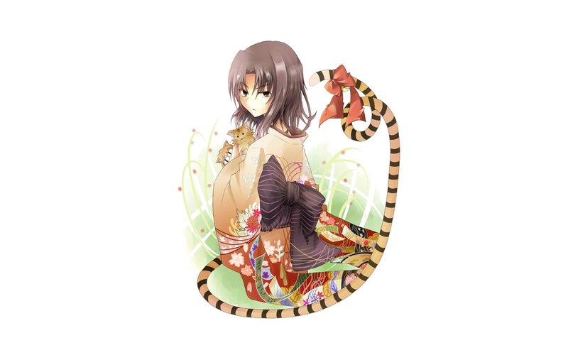 anime girl with tiger tail