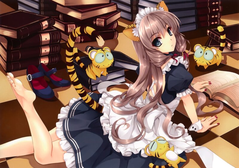 Anime Girl with Tiger Tail — Brown
