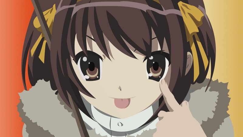 anime girl with tongue out