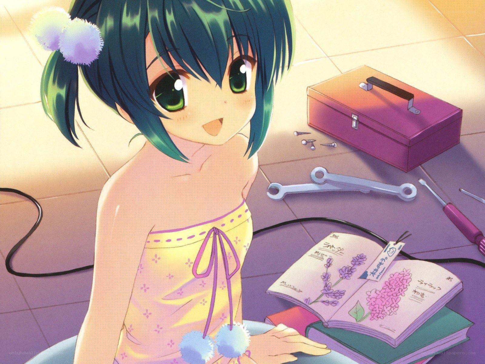 anime girl with tools