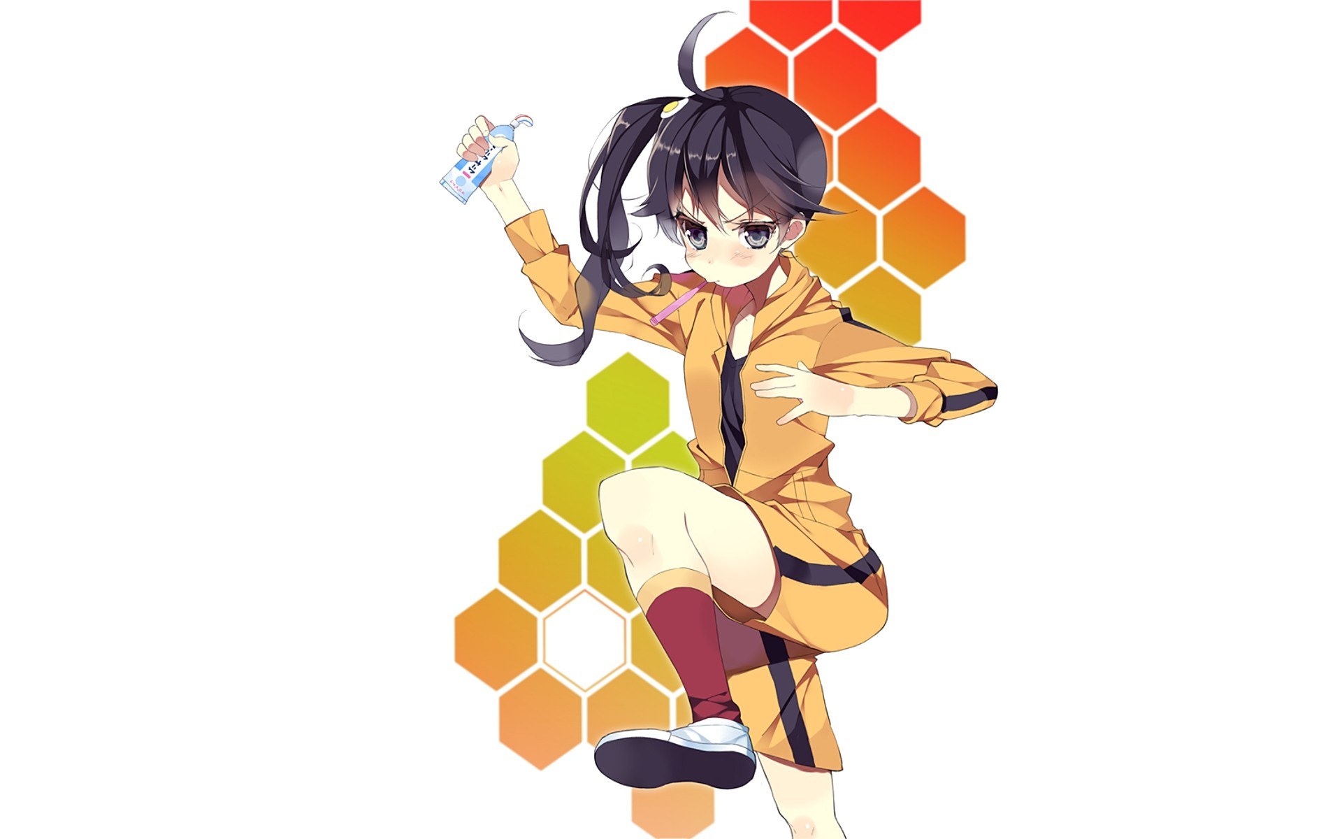 anime girl with toothpaste