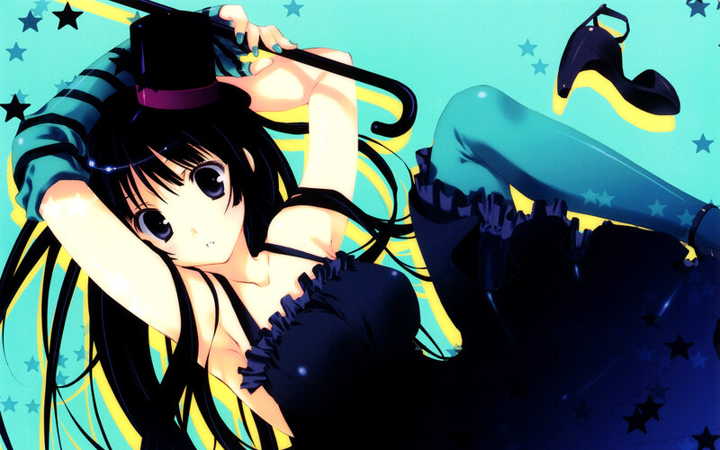 anime girl with top hat and cane