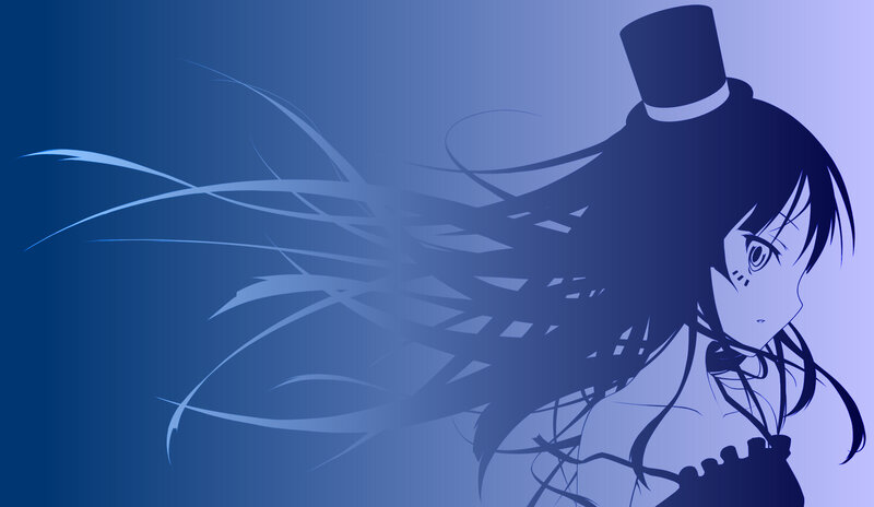 Anime Girl with Top Hat — Blue, Dramatic