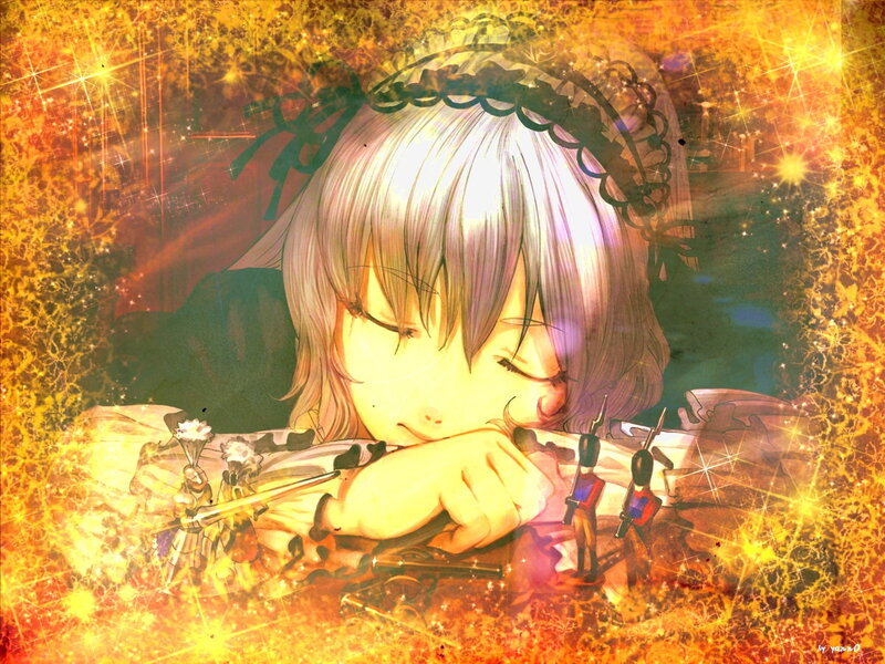Anime girl with toy soldiers