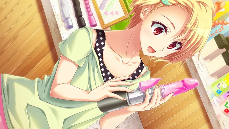 anime girl with toy