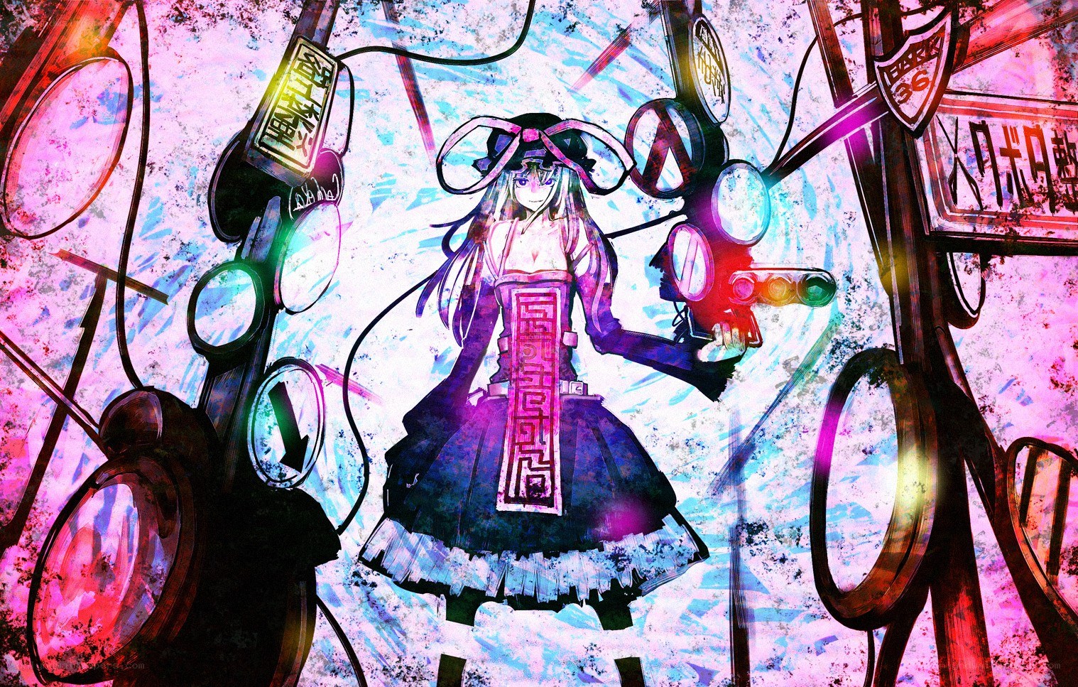 anime girl with traffic lights