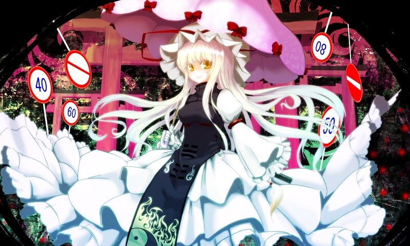 anime girl with traffic signs