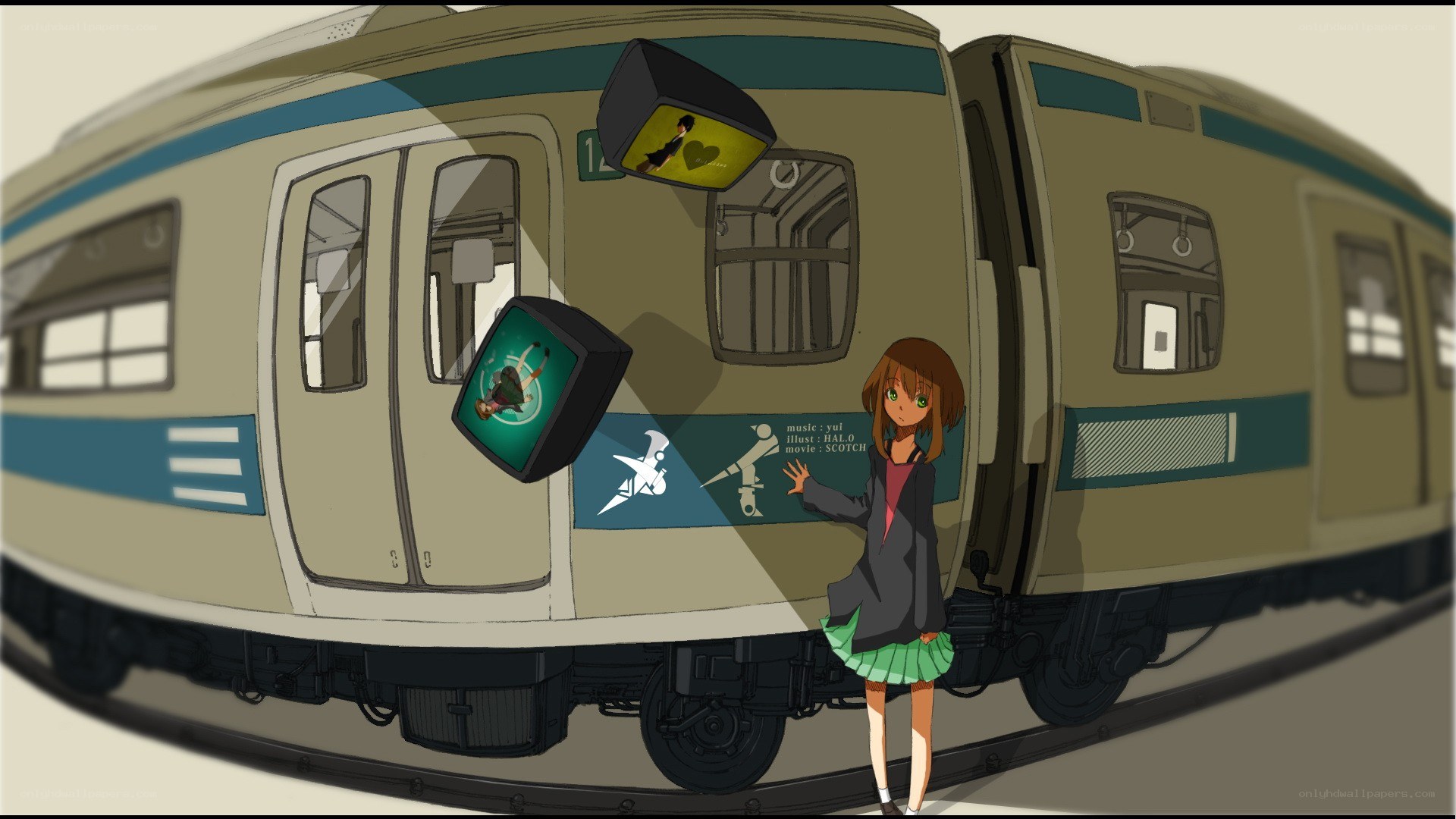 anime girl with train