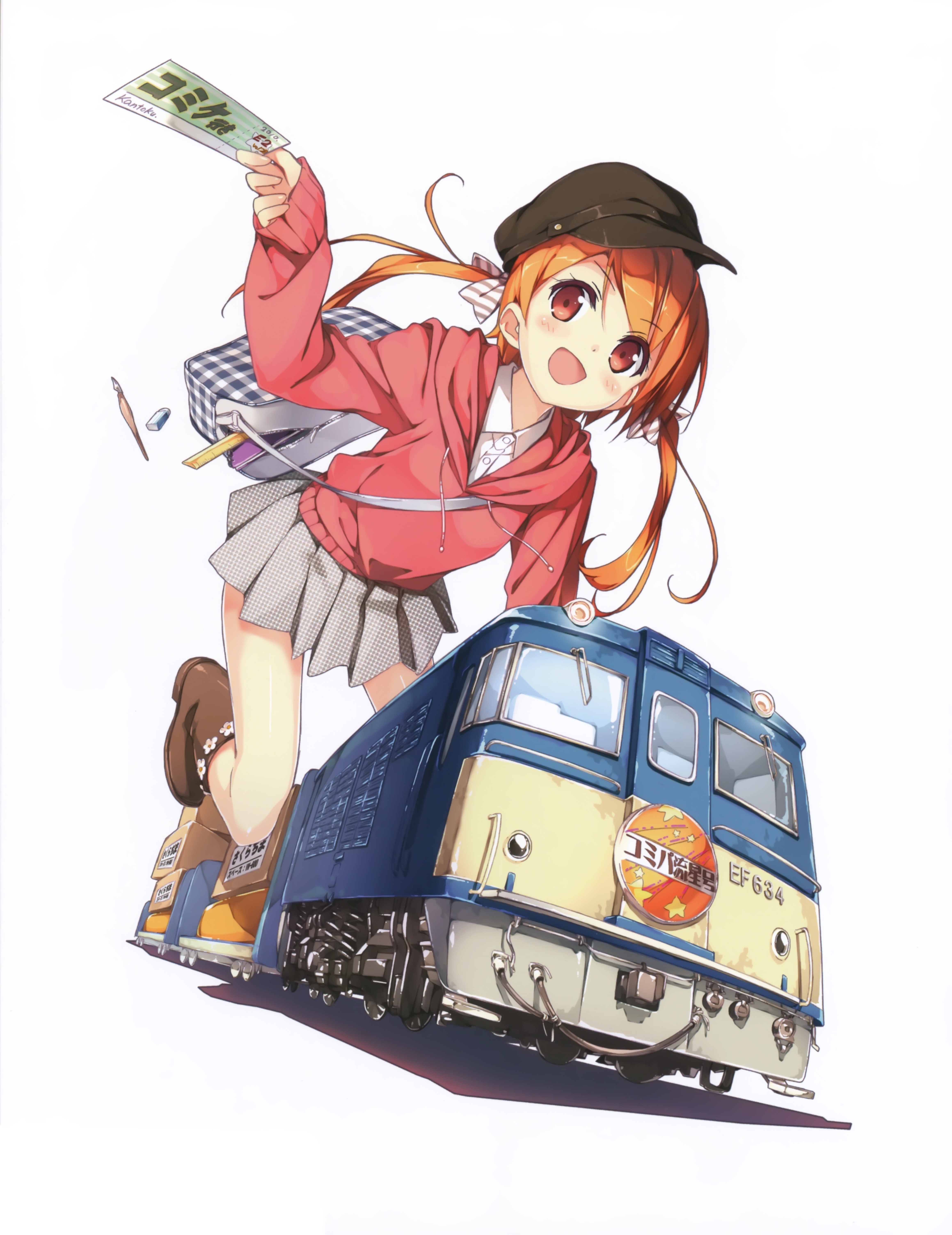 anime girl with train