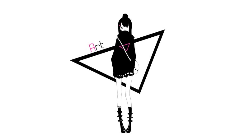 Anime Girl with Triangle
