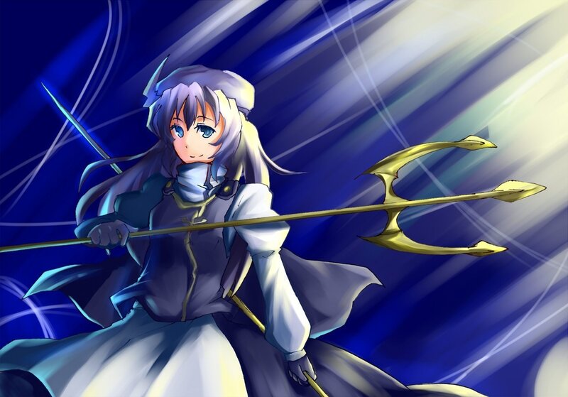 anime girl with trident