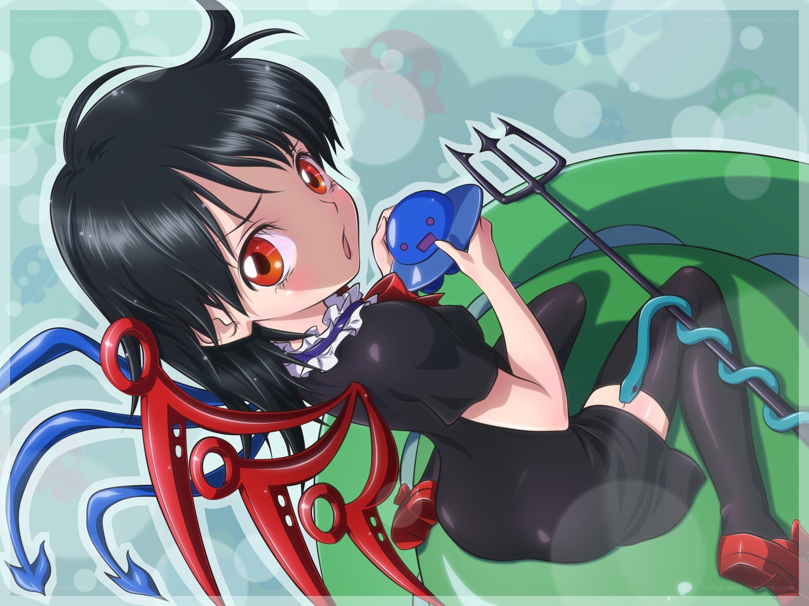anime girl with trident
