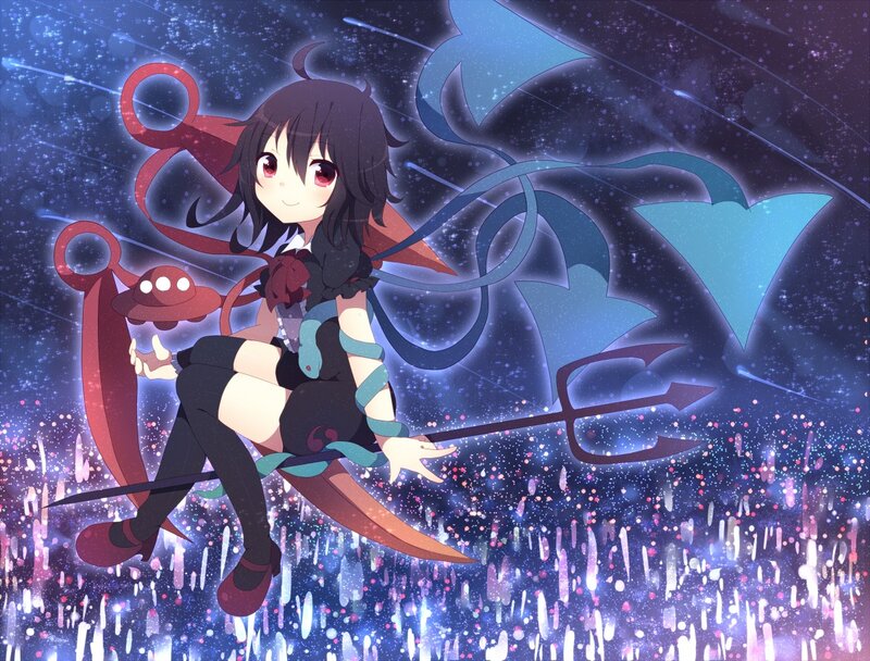 anime girl with trident