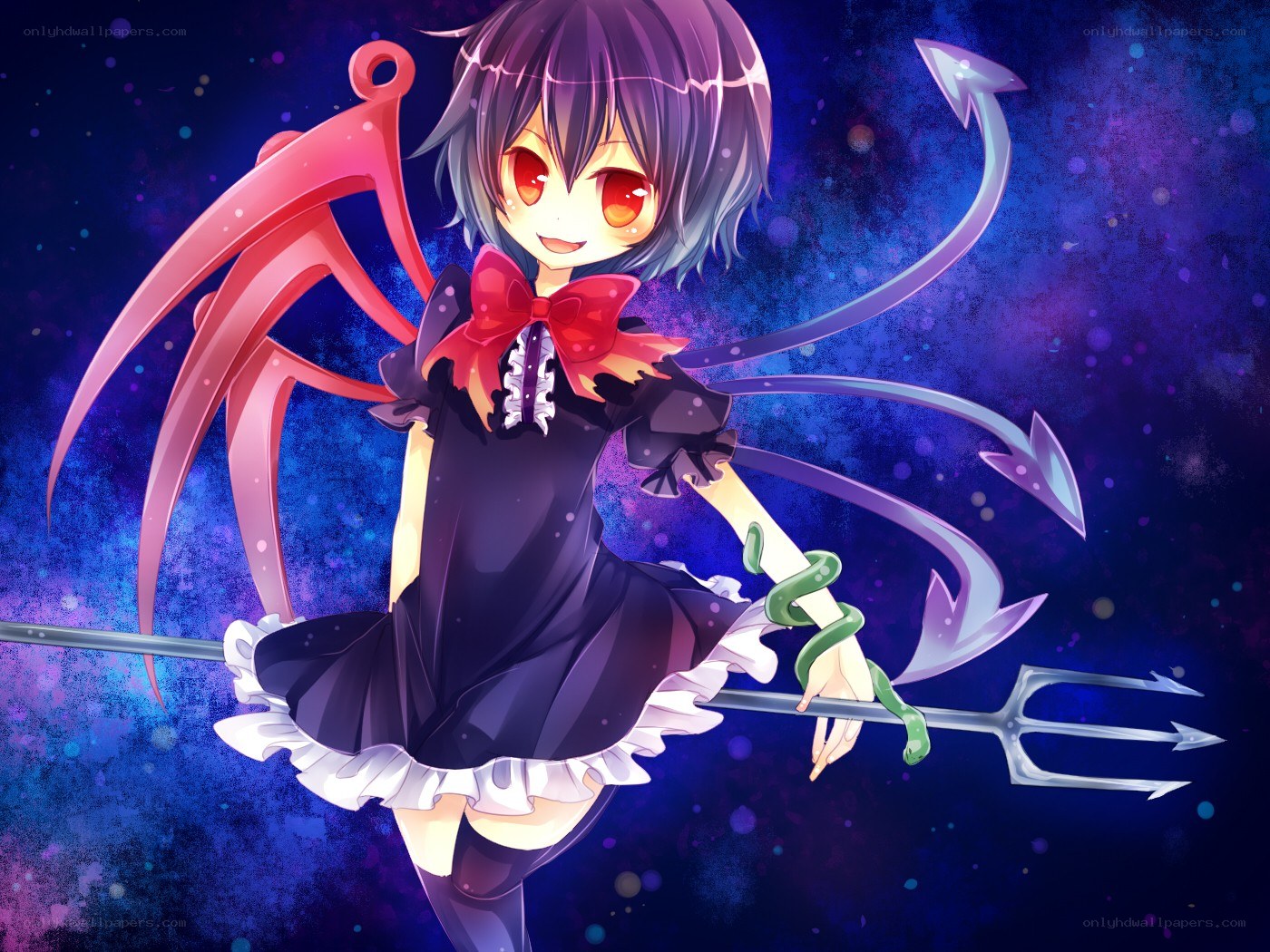 Anime girl with trident
