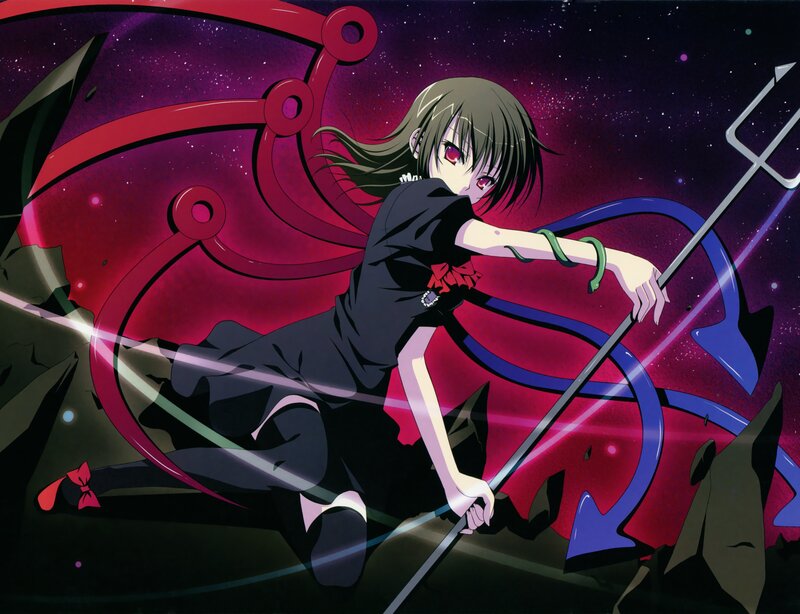 anime girl with trident