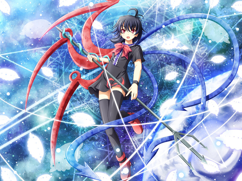 Anime Girl with Trident — Blue