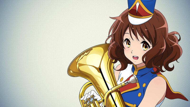 Anime Girl with Tuba — Blue