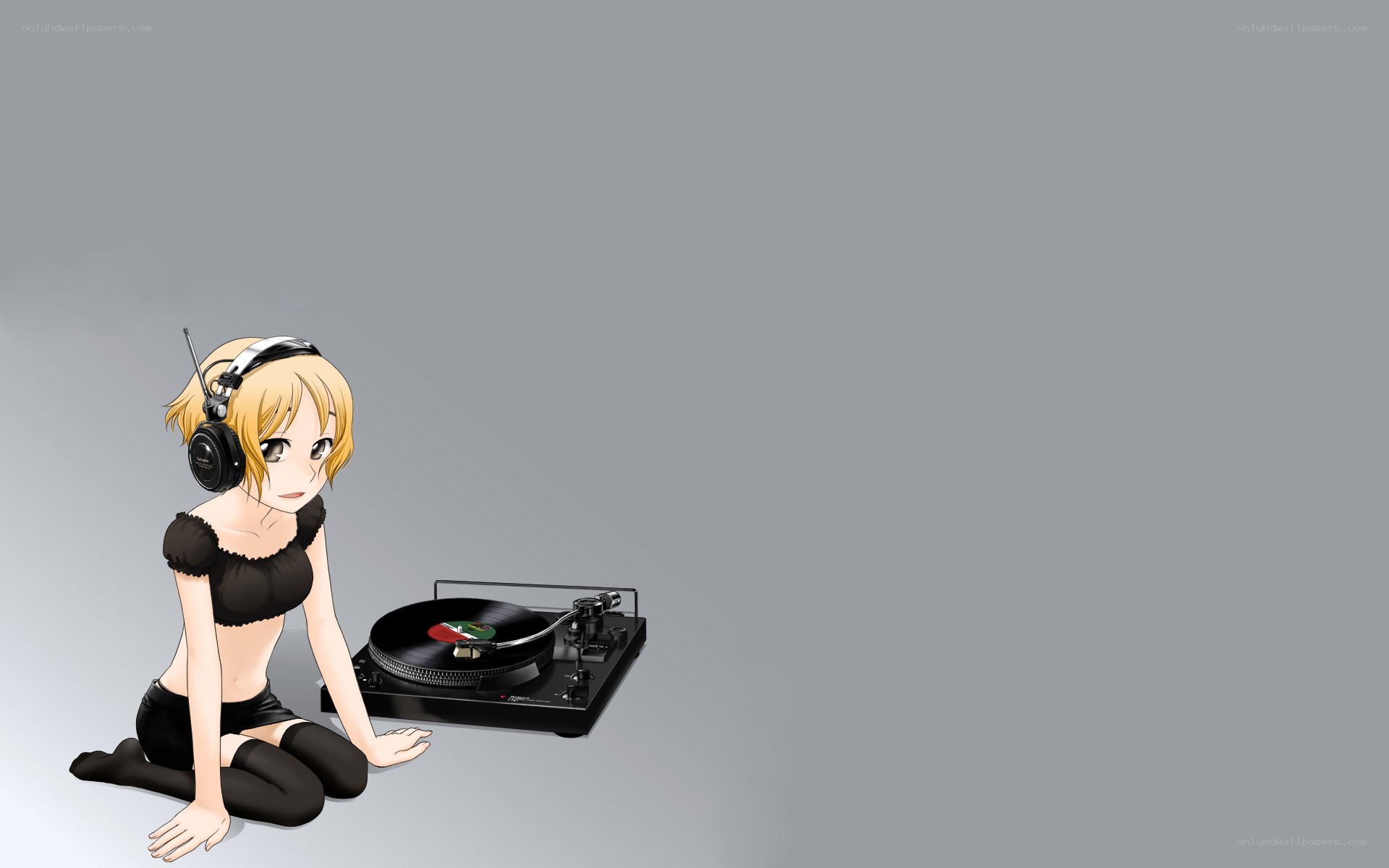 anime girl with turntable