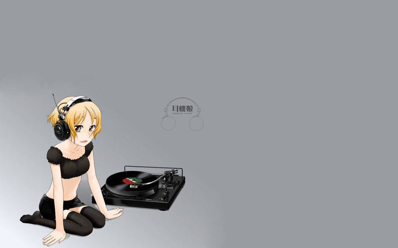 anime girl with turntable