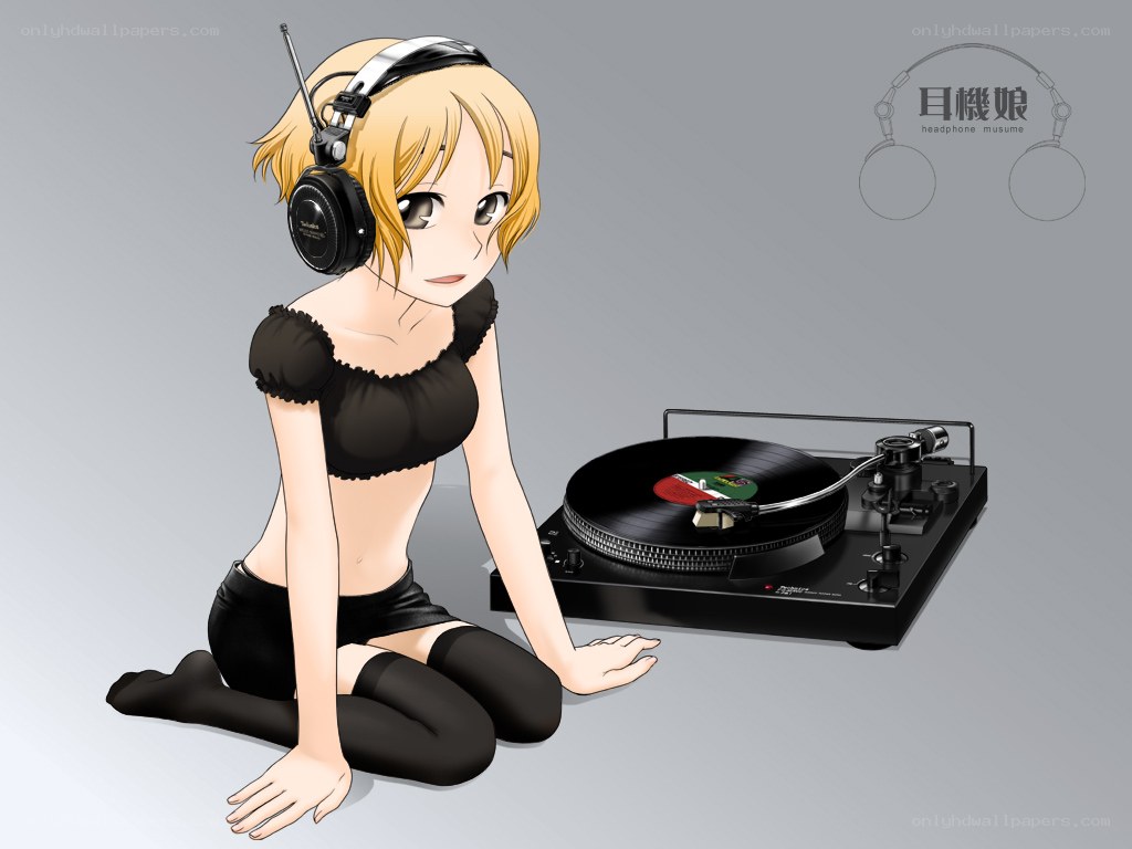 anime girl with turntable