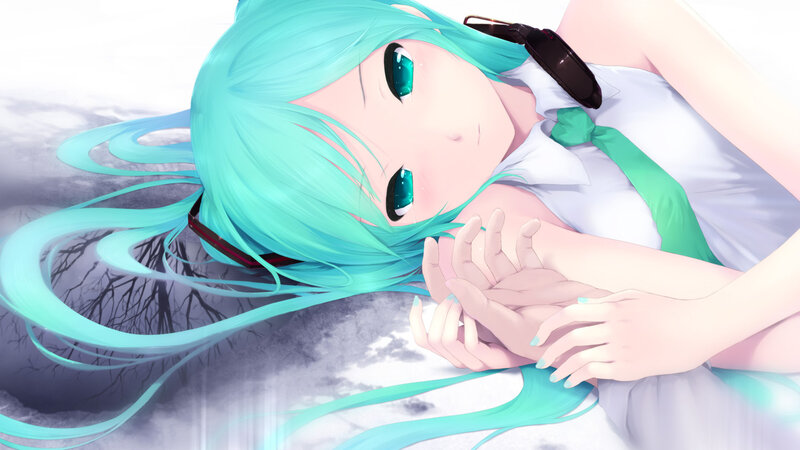 Anime Girl with Turquoise Hair — Cyan, Calm