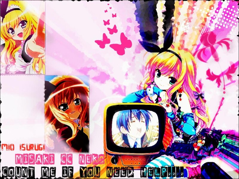 Anime Girl with TV — Pink