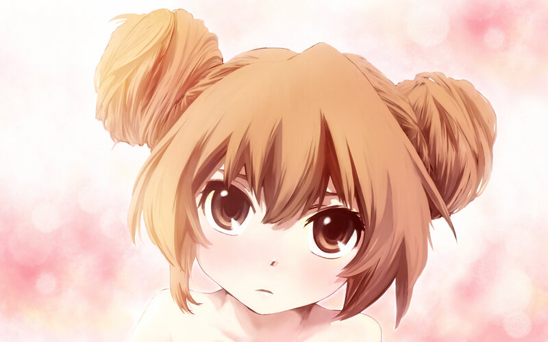anime girl with twin buns