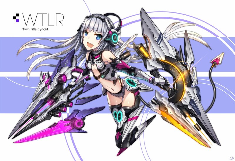 Anime girl with twin rifles