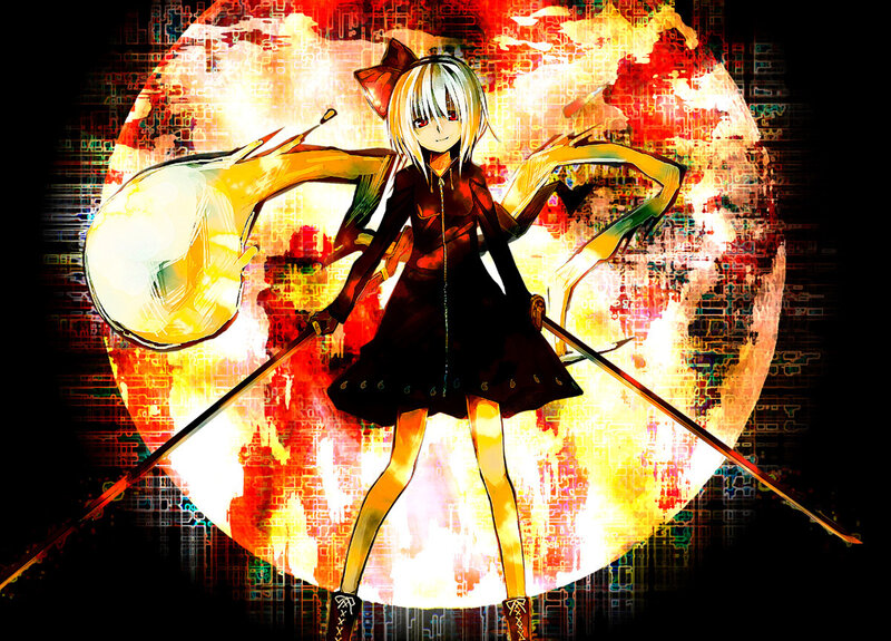 Anime girl with twin spears
