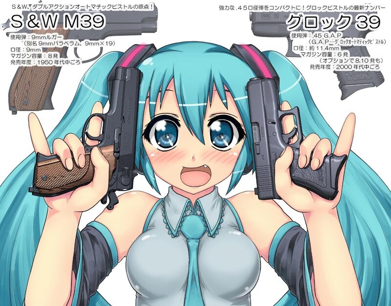 Anime girl with two pistols