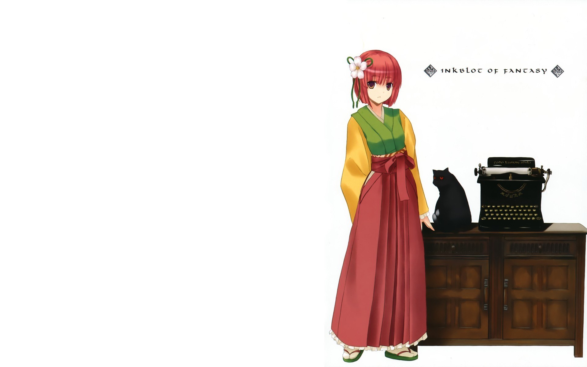 anime girl with typewriter