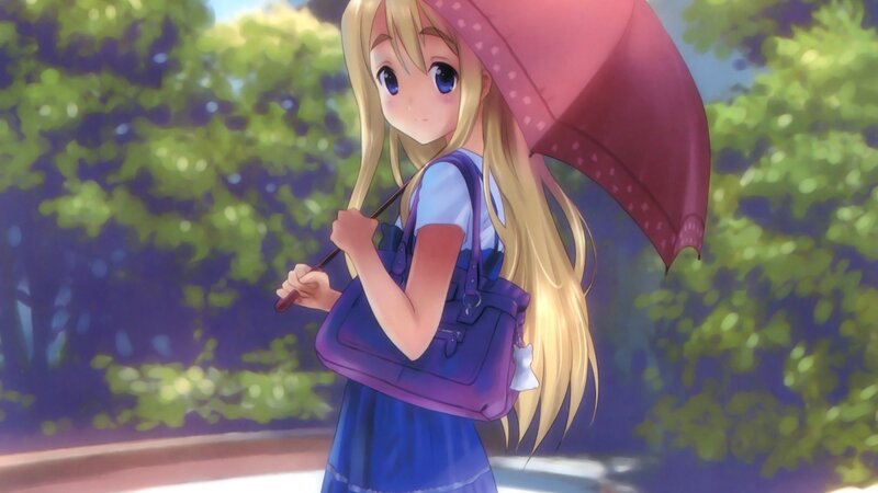 anime girl with umbrella