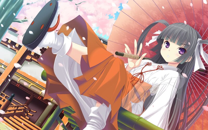 anime girl with umbrella