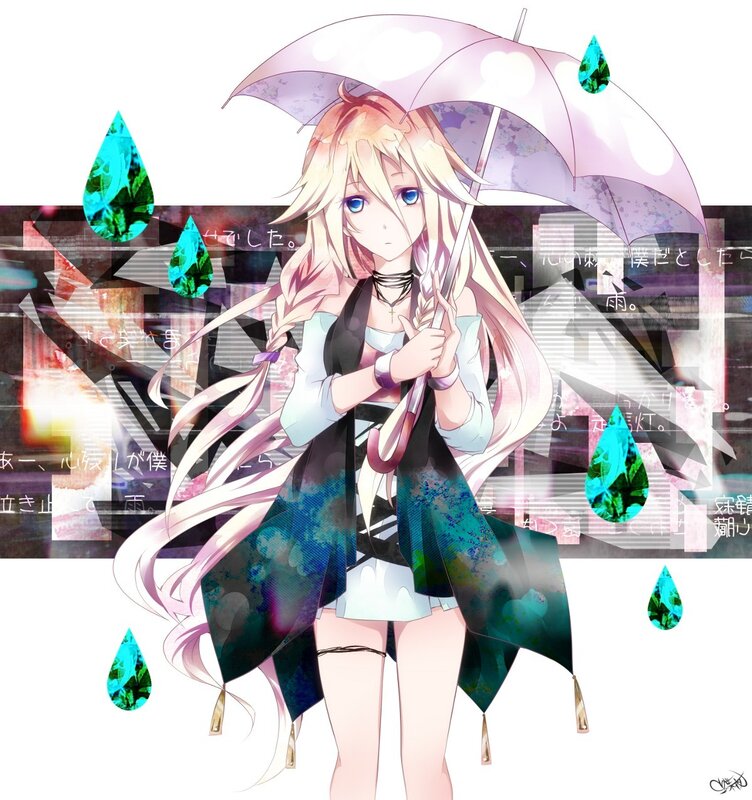 anime girl with umbrella