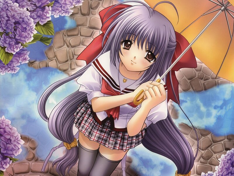 anime girl with umbrella